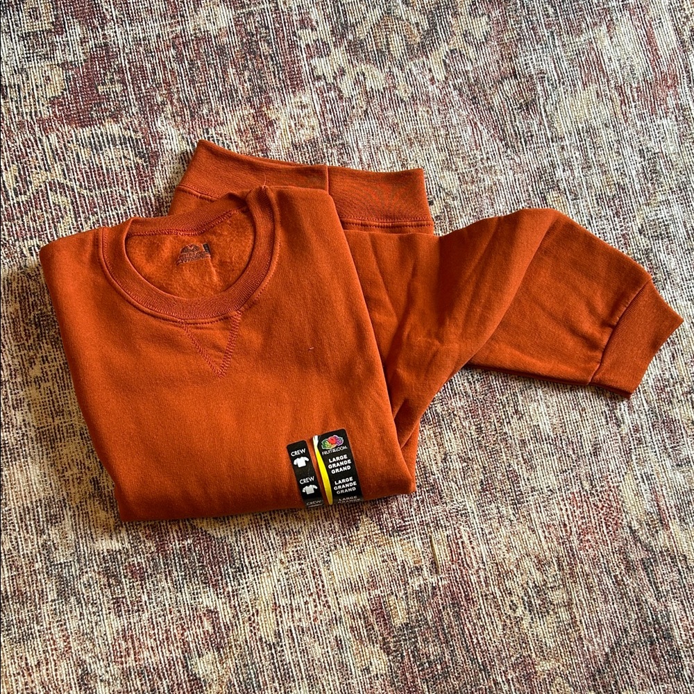Fruit of the Loom Rust Crew Neck Sweatshirt